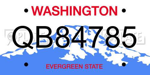 QB84785 Washington License Plate