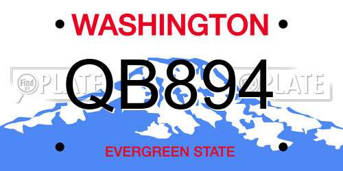 QB894 Washington License Plate