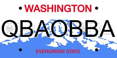 QBAOBBA Washington License Plate