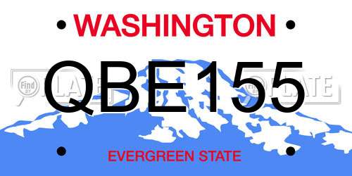 QBE155 Washington License Plate