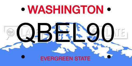 QBEL90 Washington License Plate