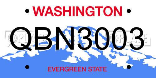 QBN3003 Washington License Plate