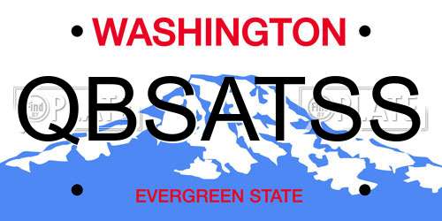 QBSATSS Washington License Plate