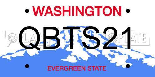QBTS21 Washington License Plate