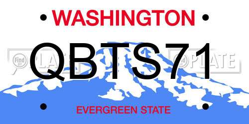 QBTS71 Washington License Plate