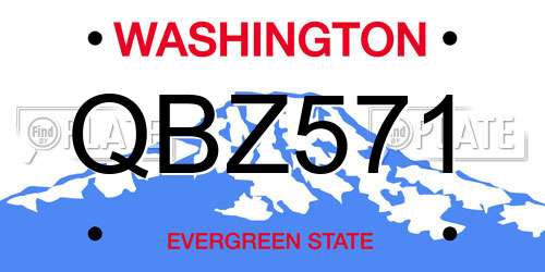 QBZ571 Washington License Plate