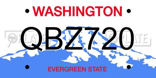 QBZ720 Washington License Plate