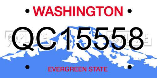 QC15558 Washington License Plate