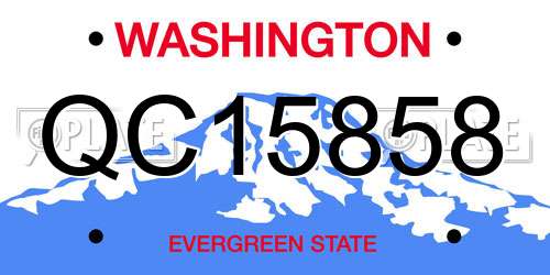 QC15858 Washington License Plate