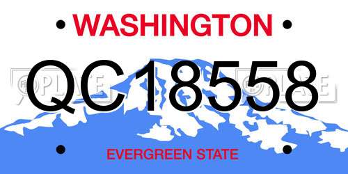 QC18558 Washington License Plate