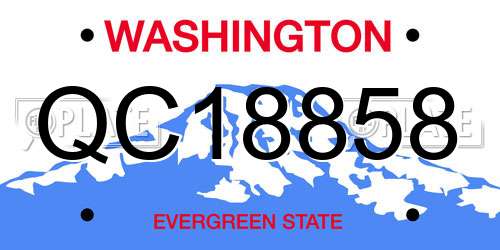 QC18858 Washington License Plate