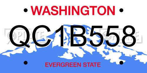 QC1B558 Washington License Plate