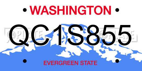 QC1S855 Washington License Plate