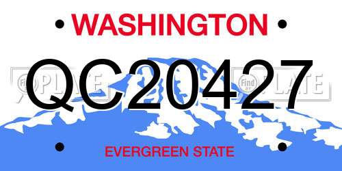 QC20427 Washington License Plate