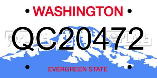 QC20472 Washington License Plate