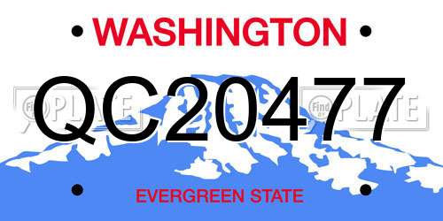 QC20477 Washington License Plate