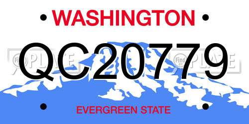 QC20779 Washington License Plate
