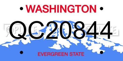 QC20844 Washington License Plate