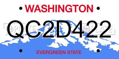 QC2D422 Washington License Plate