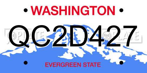 QC2D427 Washington License Plate