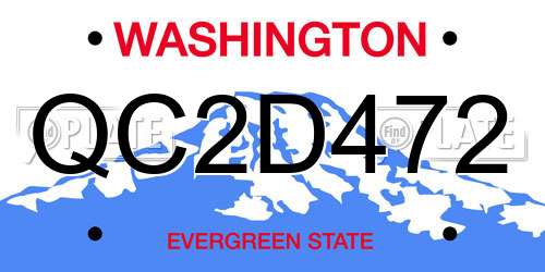 QC2D472 Washington License Plate
