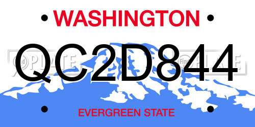 QC2D844 Washington License Plate