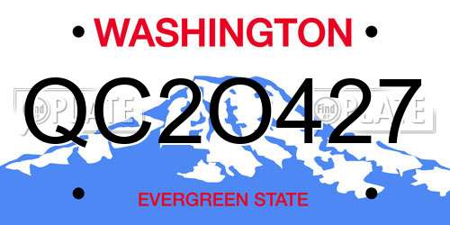 QC2O427 Washington License Plate