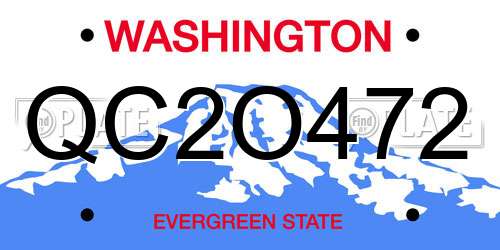 QC2O472 Washington License Plate