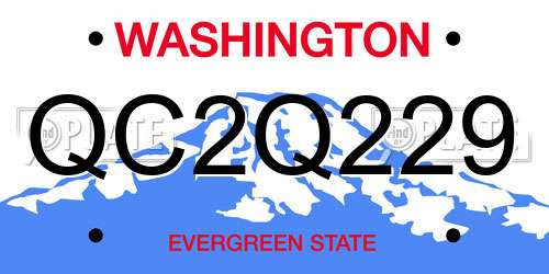 QC2Q229 Washington License Plate