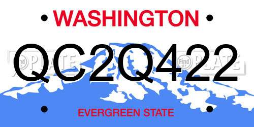 QC2Q422 Washington License Plate