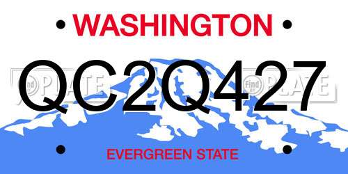 QC2Q427 Washington License Plate