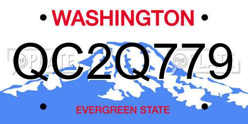 QC2Q779 Washington License Plate
