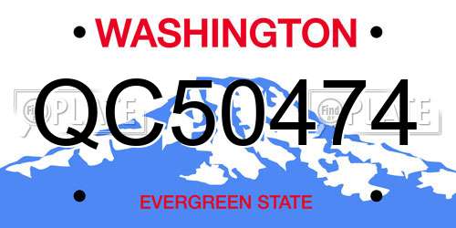 QC50474 Washington License Plate