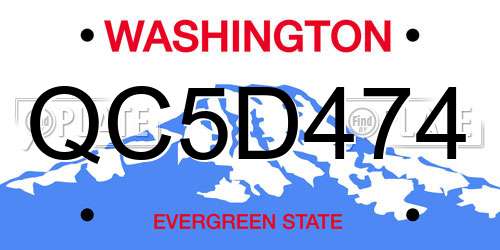 QC5D474 Washington License Plate