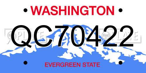QC70422 Washington License Plate