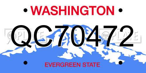 QC70472 Washington License Plate