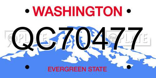 QC70477 Washington License Plate