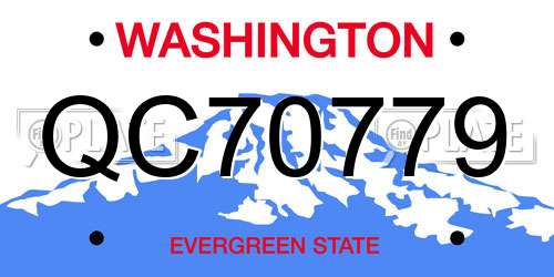 QC70779 Washington License Plate