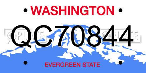 QC70844 Washington License Plate