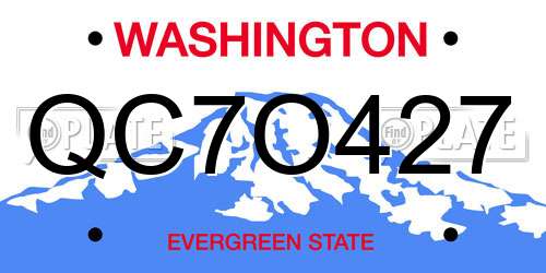 QC7O427 Washington License Plate