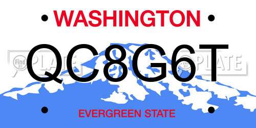 QC8G6T Washington License Plate