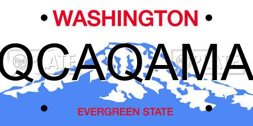 QCAQAMA Washington License Plate