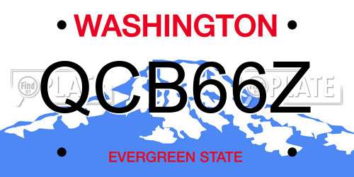QCB66Z Washington License Plate