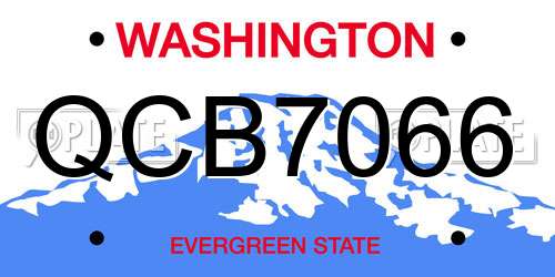 QCB7066 Washington License Plate
