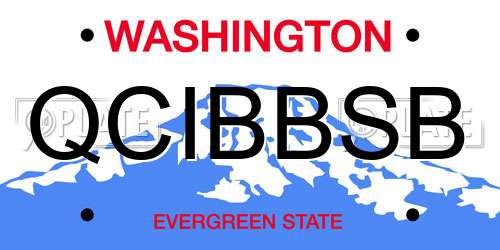 QCIBBSB Washington License Plate