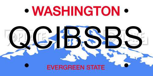 QCIBSBS Washington License Plate