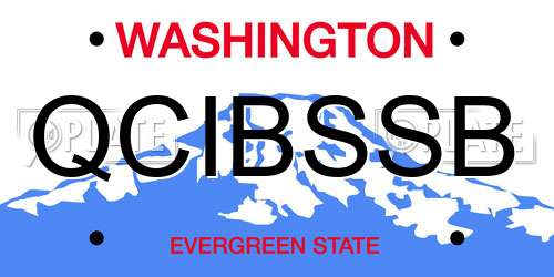 QCIBSSB Washington License Plate