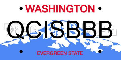 QCISBBB Washington License Plate