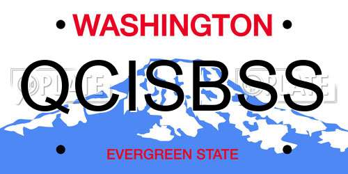 QCISBSS Washington License Plate