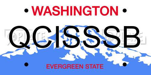 QCISSSB Washington License Plate